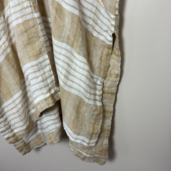 Anthropologie Akemi + Kin 100% Linen Tunic Oversized Coverup Sleeve Striped Sz M - Picture 7 of 14